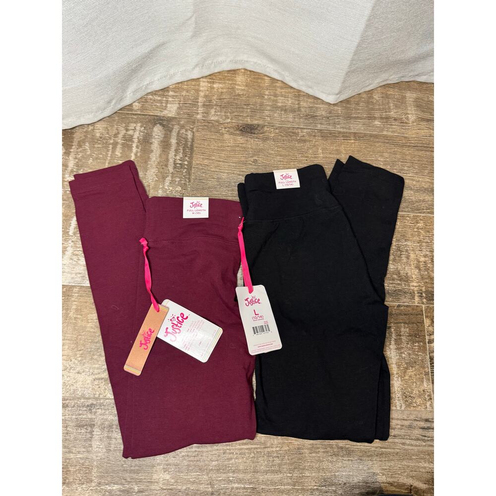 Justice leggings.  Girls size 10-14.  2 pairs.  Full length.